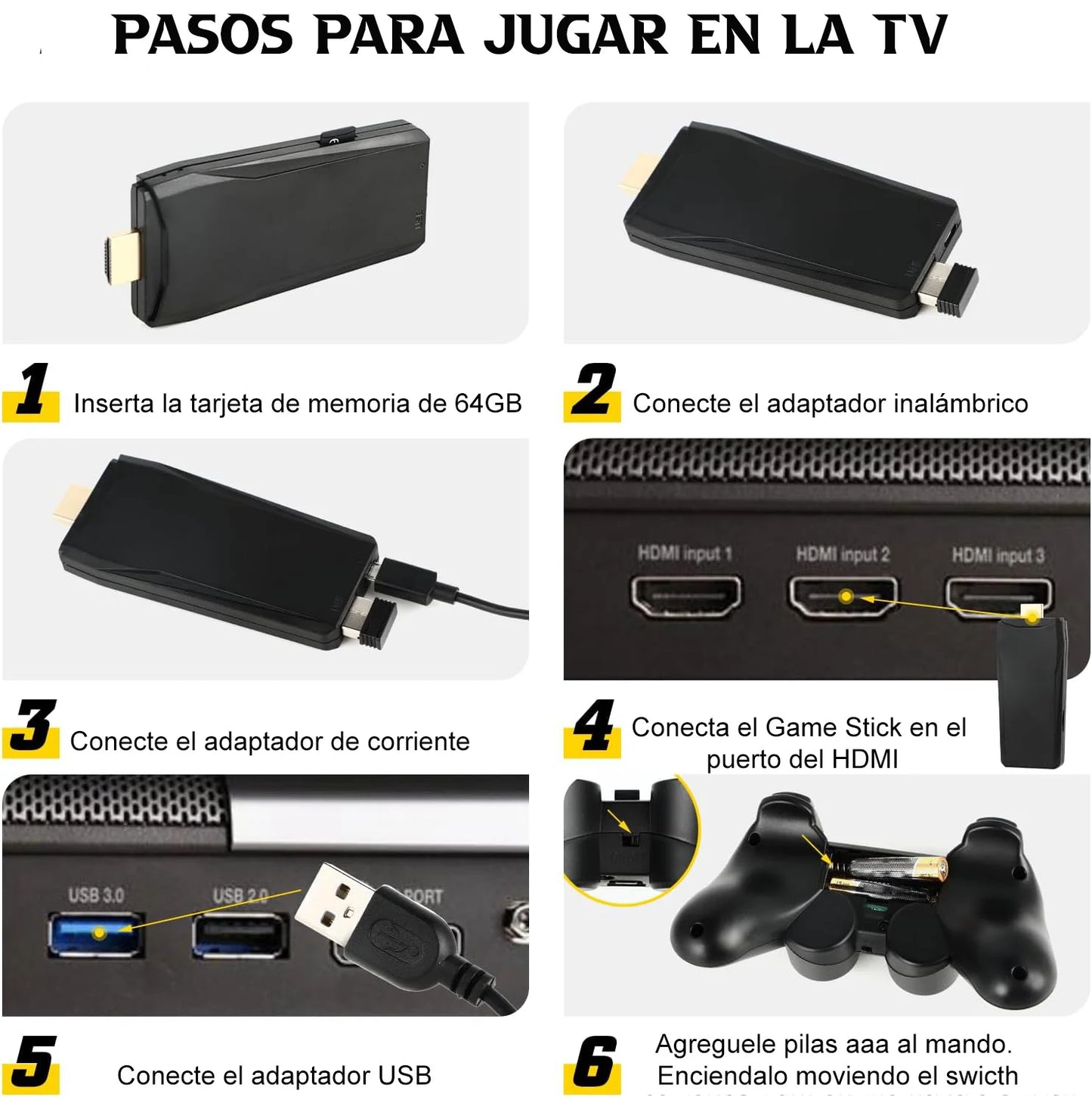 Consola de Juegos Retro con 2 Controles