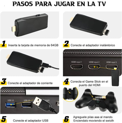 Consola de Juegos Retro con 2 Controles