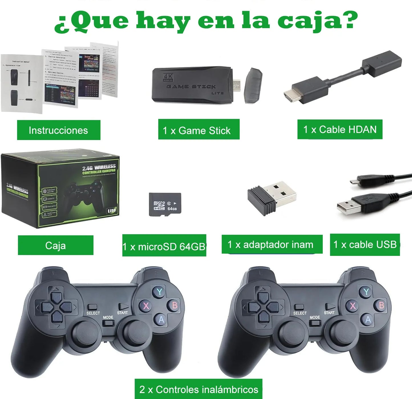 Consola de Juegos Retro con 2 Controles