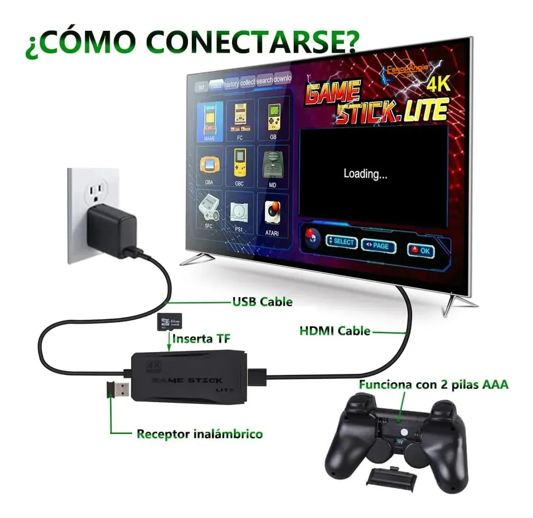 Consola de Juegos Retro con 2 Controles